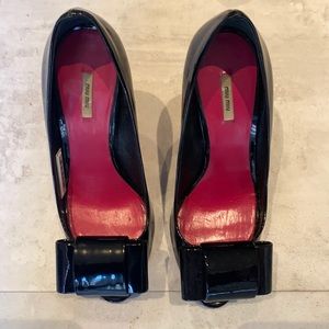 Adorable MiuMiu Black PeepToe Shoes